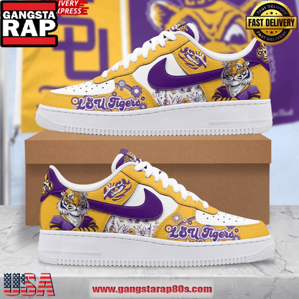 LSU Tigers Pride Limited Edition Nike Air Force 1 Running Sneakers Shoes