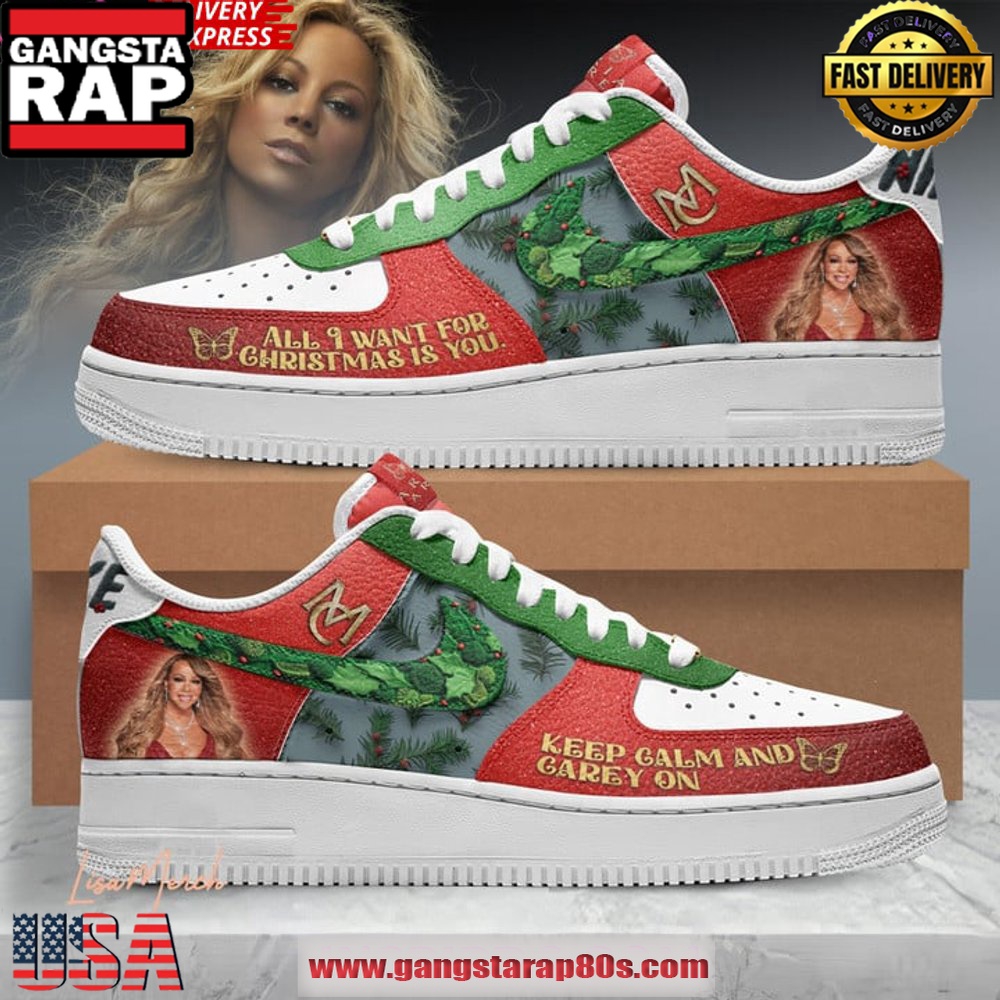 Mariah Carey Christmas Limited Edition Air Force 1 Sneakers Shoes