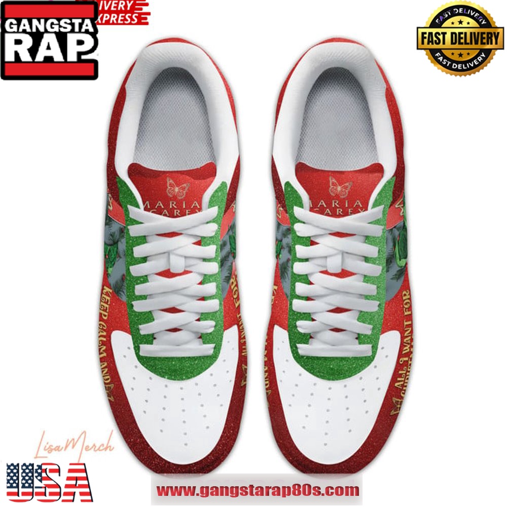 Mariah Carey Christmas Limited Edition Air Force 1 Sneakers Shoes