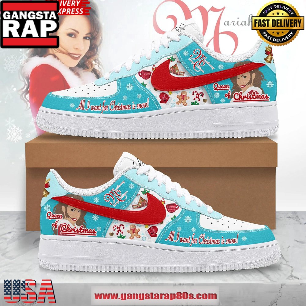 Mariah Carey Queen Of Christmas Limited Edition Air Force 1 Running Sneakers Shoes
