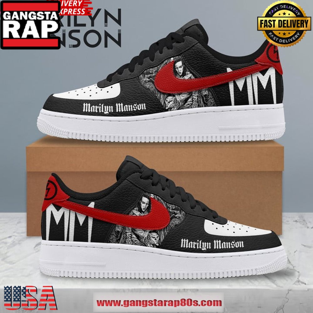 Marilyn Manson Rocker Limited Edition Air Force 1 Running Sneakers Shoes Marilyn Manson Rocker Limited Edition Air Force 1 Running Sneakers Shoes