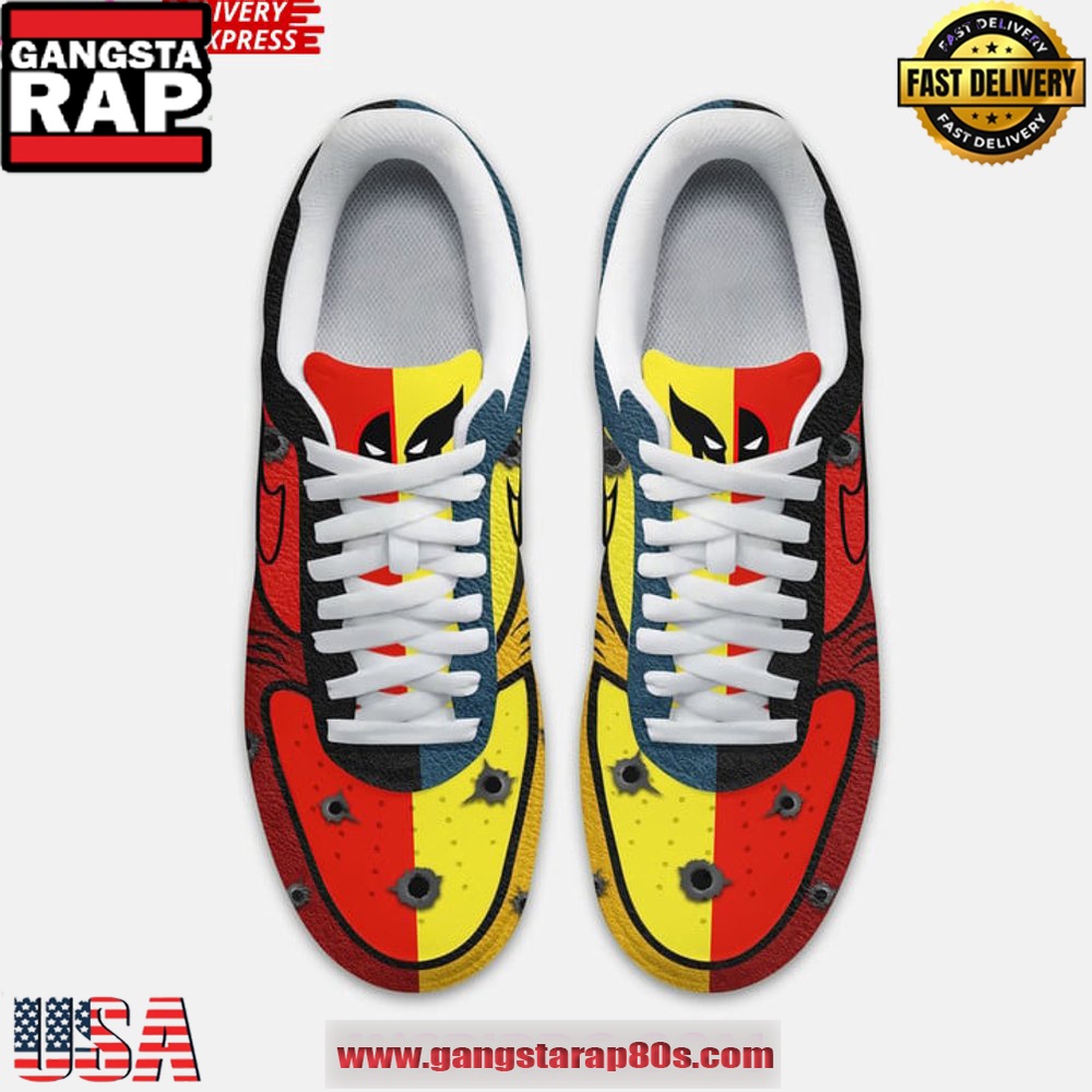 Marvel DEADPOOL x WOLVERINE Limited Edition Air Force 1 Sneakers Shoes