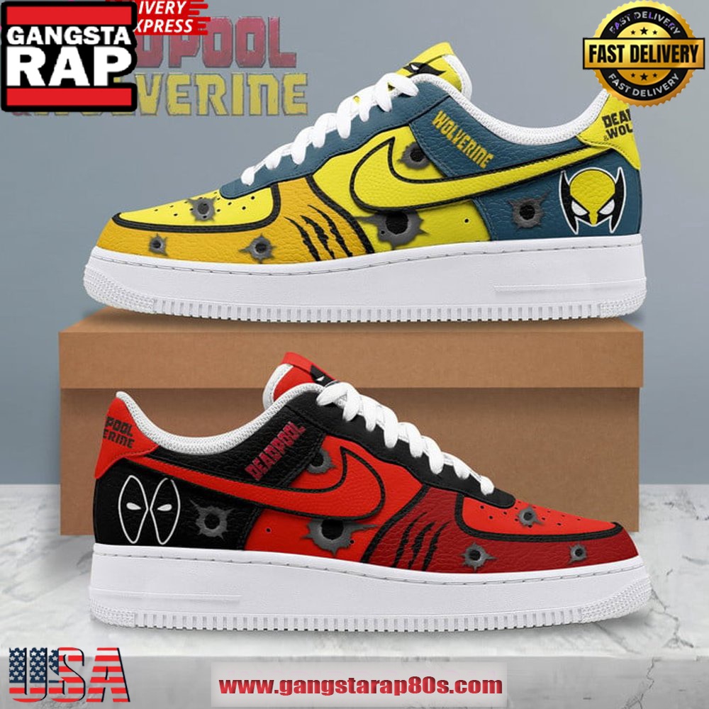Marvel DEADPOOL x WOLVERINE Limited Edition Air Force 1 Sneakers Shoes