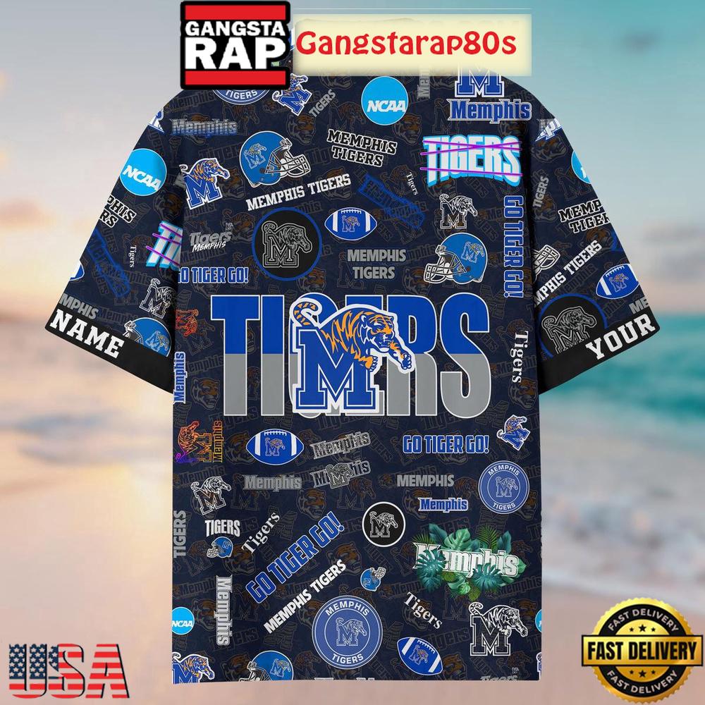 Memphis Tigers Solgan Go Tigers Go True Fan Spirit Custom Name Aloha Hawaiian Shirt