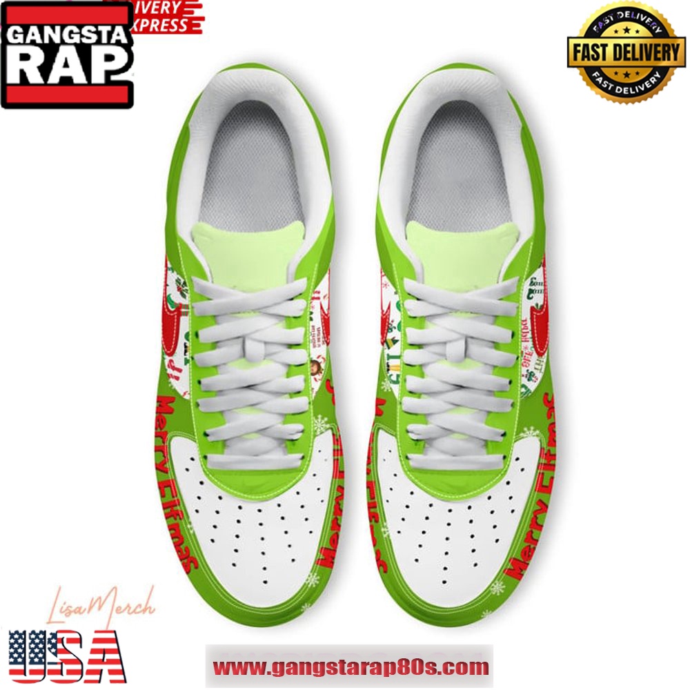 Merry Elfmas Holiday Special Edition Air Force 1 Running Sneakers Merry Elfmas Holiday Special Edition Air Force 1 Running Sneakers