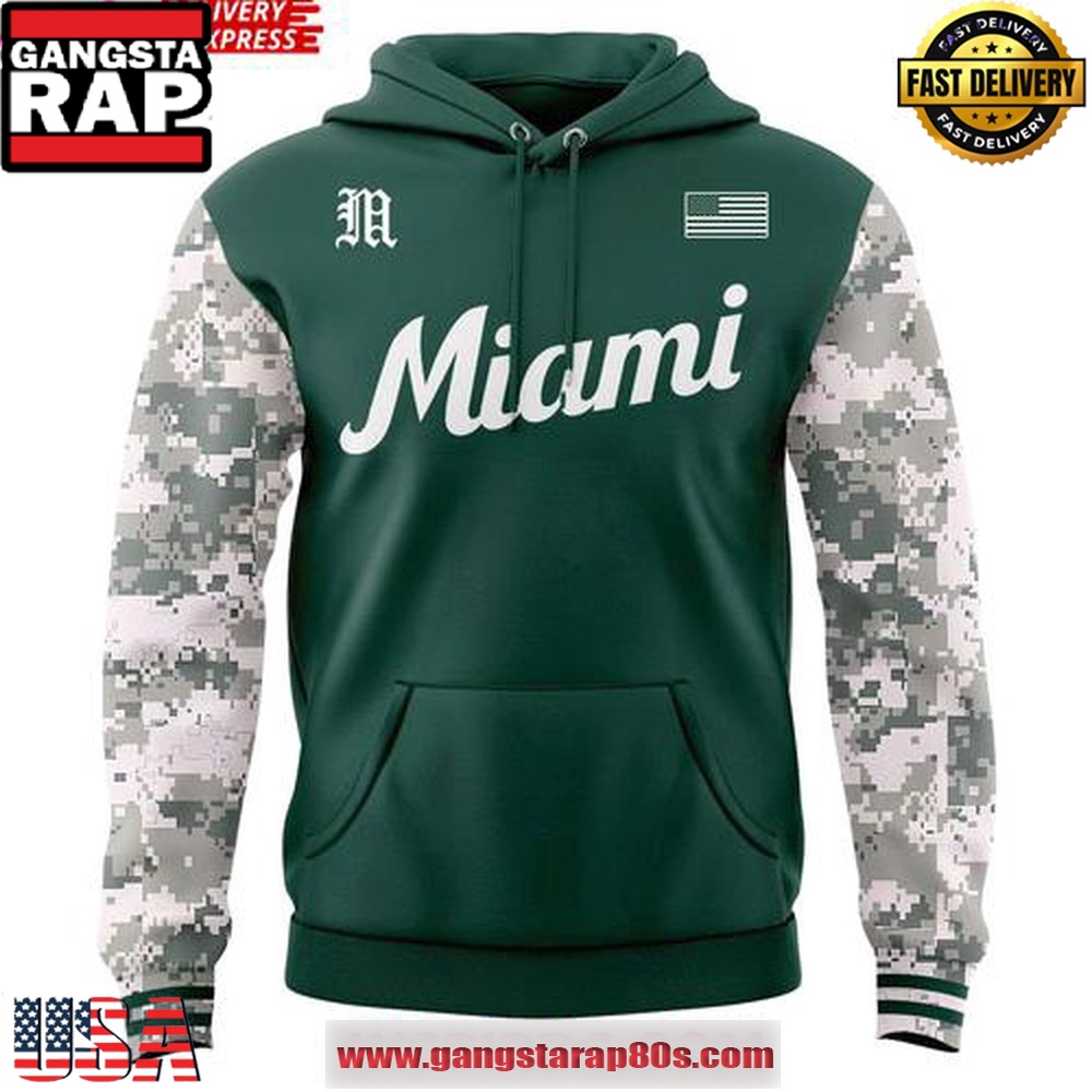 Miami Hurricanes 2025 Armed Forces Unisex Hoodie Miami Hurricanes 2025 Armed Forces Unisex Hoodie