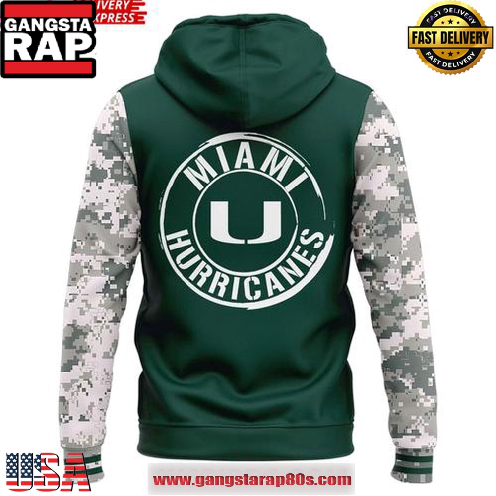 Miami Hurricanes 2025 Armed Forces Unisex Hoodie Miami Hurricanes 2025 Armed Forces Unisex Hoodie