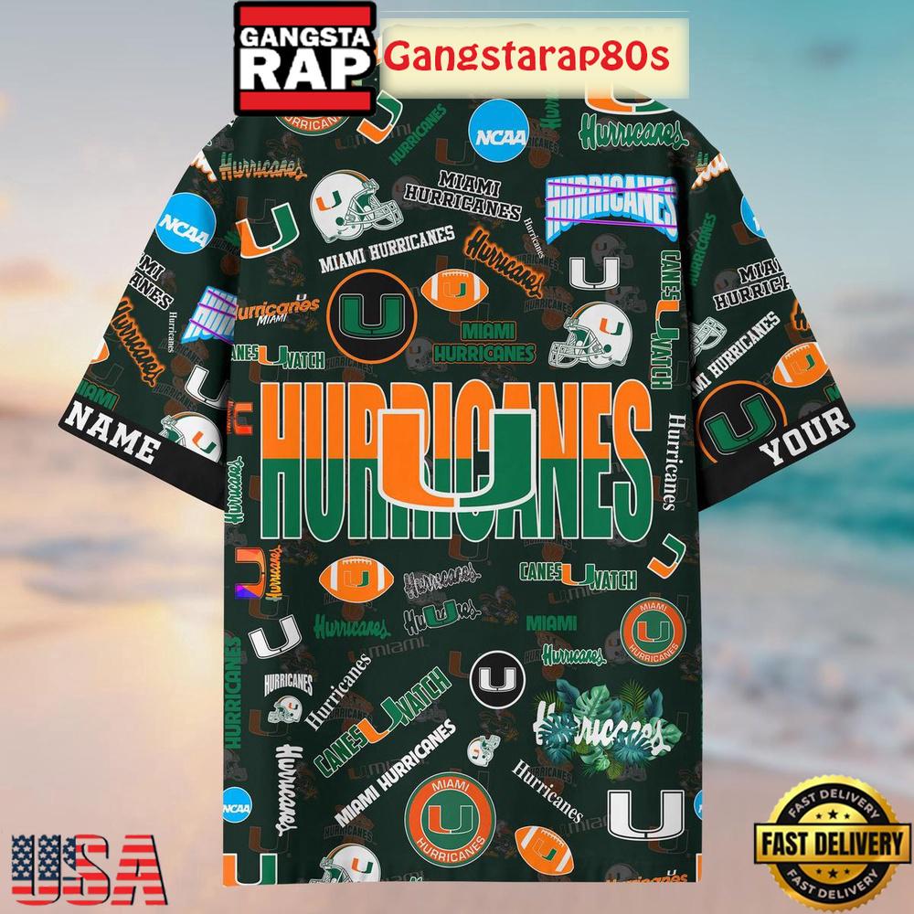 Miami Hurricanes Solgan Canes Watch True Fan Spirit Custom Name Aloha Hawaiian Shirt Miami Hurricanes Solgan Canes Watch True Fan Spirit Custom Name Aloha Hawaiian Shirt