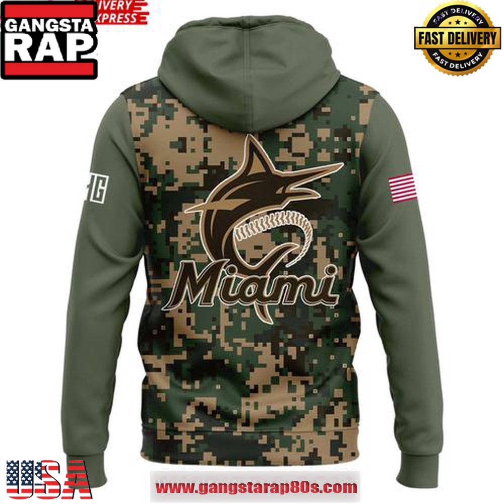 Miami Marlins Military Appreciation 2025 Unisex Hoodie