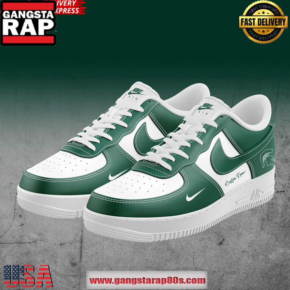 Michigan State Spartans Custom Air Force 1 Running Sneakers Michigan State Spartans Custom Air Force 1 Running Sneakers
