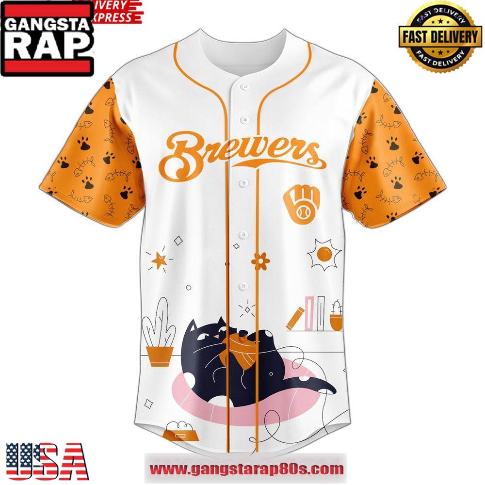 Milwaukee Brewers International Cat Day 2025 Baseball Jersey Shirt Milwaukee Brewers International Cat Day 2025 Baseball Jersey Shirt