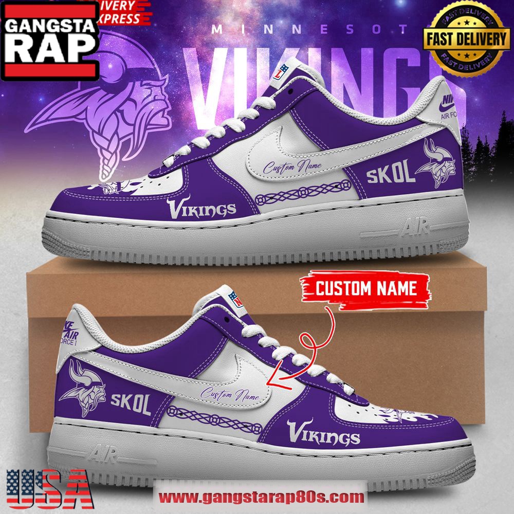 Minnesota Vikings SKOL 2025 Personalized Air Force 1 Shoes Running Sneakers Minnesota Vikings SKOL 2025 Personalized Air Force 1 Shoes Running Sneakers