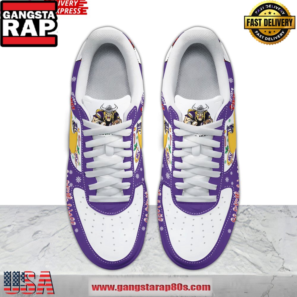 Minnesota Vikings Xmas Holiday Limited Edition Air Force 1 Running Sneakers Shoes Minnesota Vikings Xmas Holiday Limited Edition Air Force 1 Running Sneakers Shoes