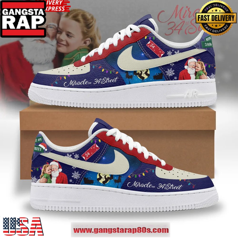 Miracle on 34th Street Limited Edition Air Force 1 Running Sneakers Shoes