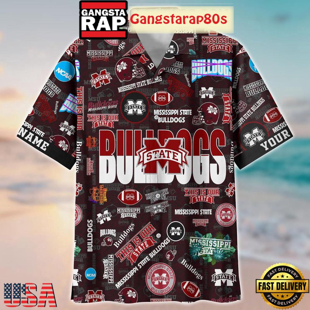 Mississippi State Bulldogs Solgan This Is Our State True Fan Spirit Custom Name Aloha Hawaiian Shirt Mississippi State Bulldogs Solgan This Is Our State True Fan Spirit Custom Name Aloha Hawaiian Shirt