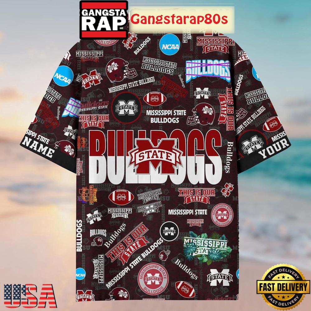 Mississippi State Bulldogs Solgan This Is Our State True Fan Spirit Custom Name Aloha Hawaiian Shirt Mississippi State Bulldogs Solgan This Is Our State True Fan Spirit Custom Name Aloha Hawaiian Shirt