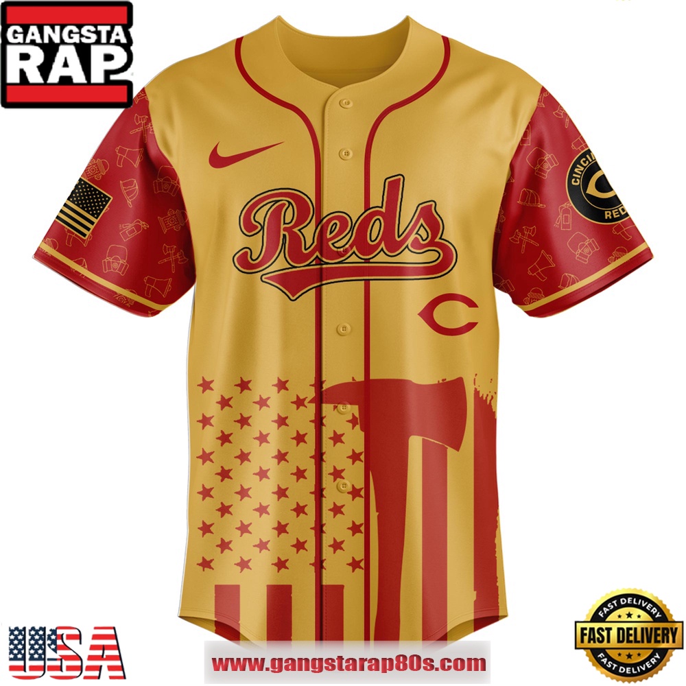 MLB Cincinnati Reds x Firefighter Appreciation Night Special Edition Baseball Jerseys