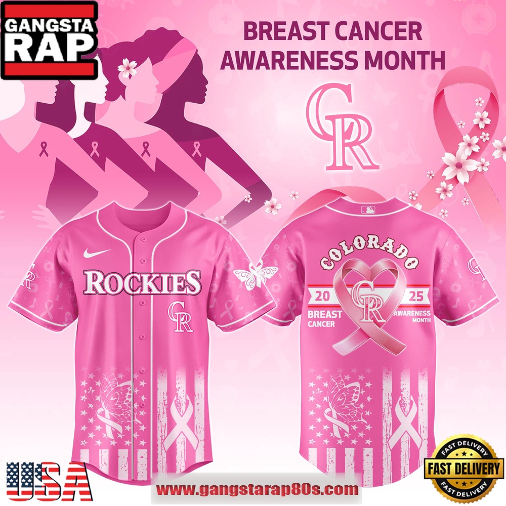 MLB Colorado Rockies X Breast Cancer Awareness Month Special Edition Baseball Jersey