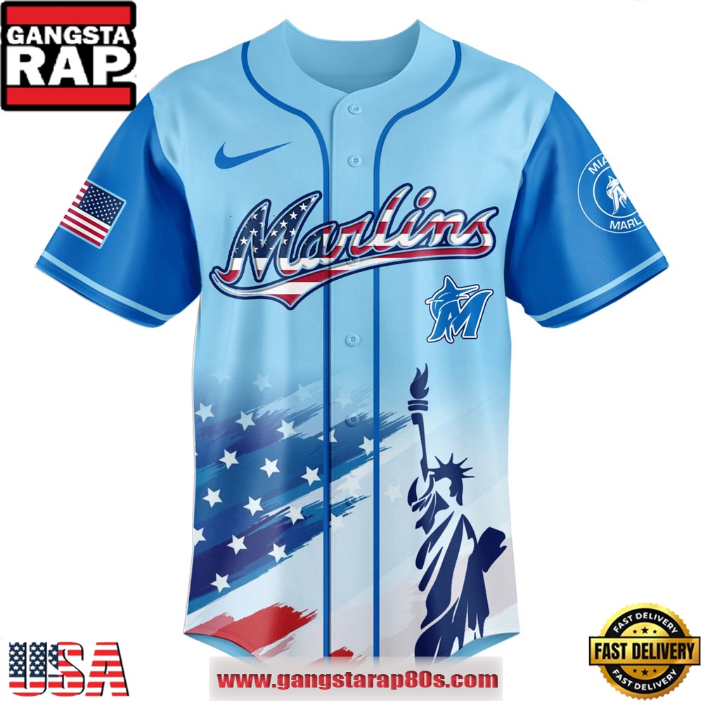 MLB Miami Marlins X Independence Day Special Edition Baseball Jerseys