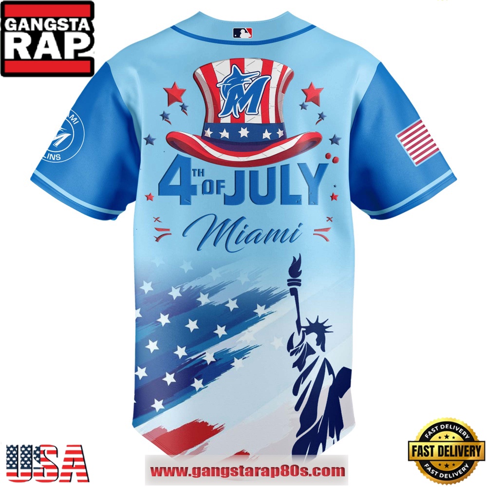 MLB Miami Marlins X Independence Day Special Edition Baseball Jerseys