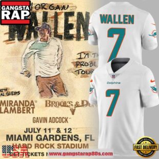 Morgan Wallen x Miami Dolphins Limited Edition Custom Football Jersey