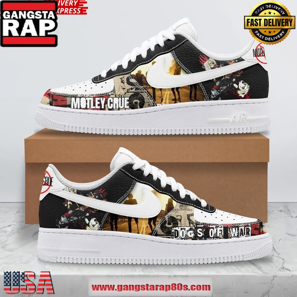 M?tley Cr?e Dogs Of War Limited Edition Air Force 1 Sneakers Shoes