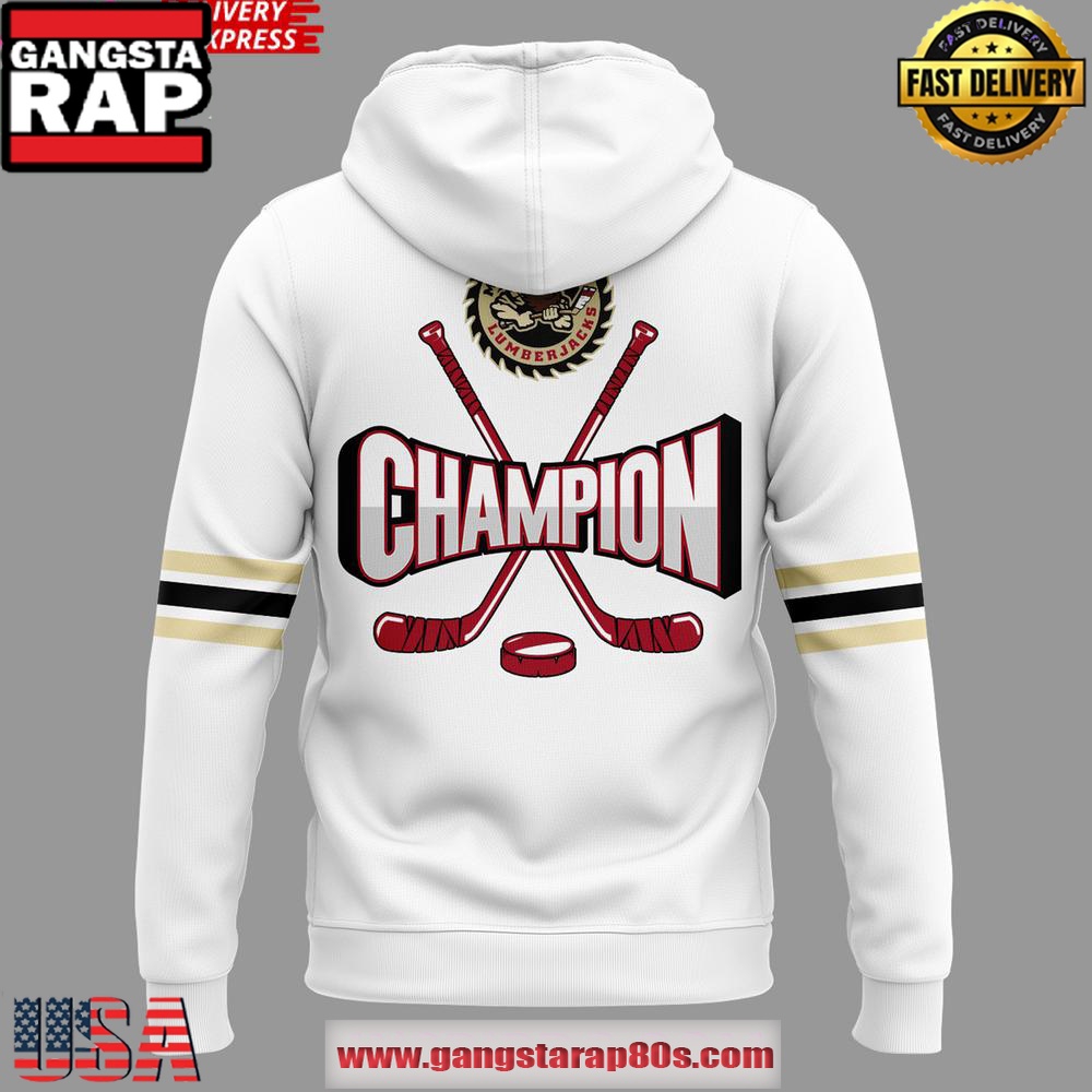 Muskegon Lumberjacks 2025 USHL Clark Cup Performance White Unisex Hoodie