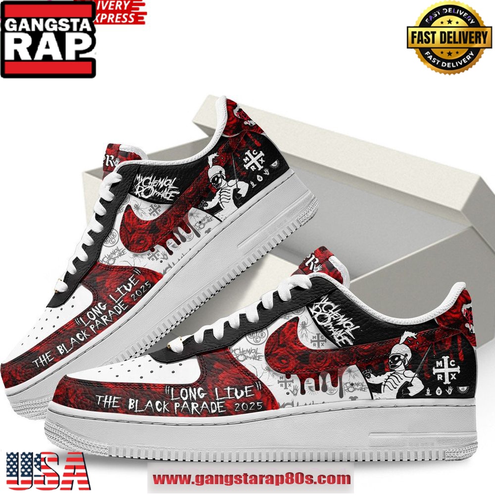My Chemical Romance The Black Parade 2025 Air Force 1 Running Sneakers Shoes My Chemical Romance The Black Parade 2025 Air Force 1 Running Sneakers Shoes