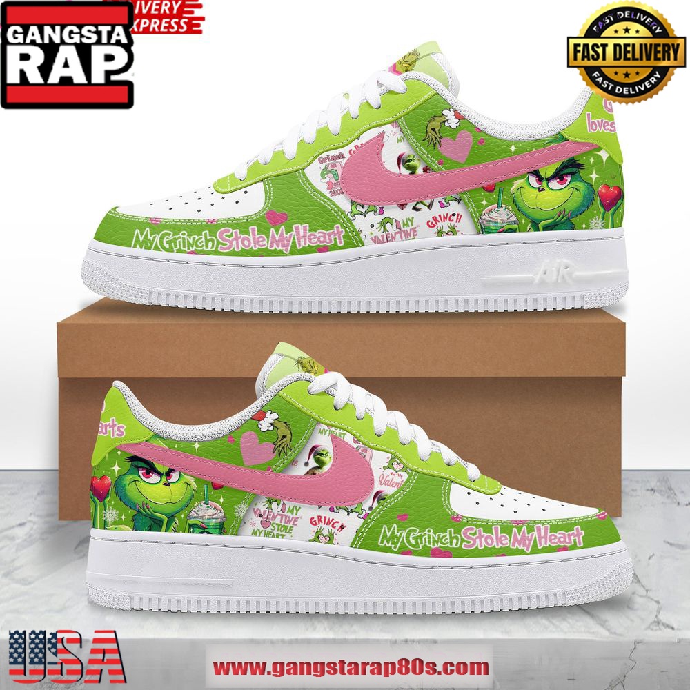 My Grinch Stole My Heart Limited Edition Air Force 1 Shoes Running Sneakers