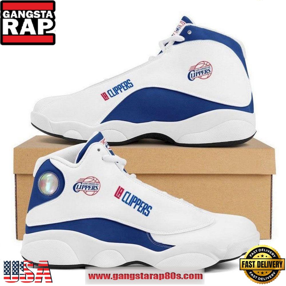 NBA Los Angeles Clippers White Blue Air Jordan 13 Shoes