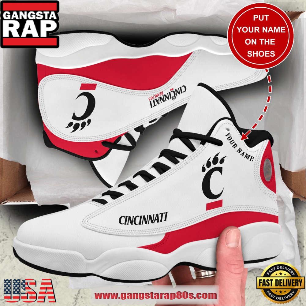 NCAA Cincinnati Bearcats Custom Name White Air Jordan 13 Shoes For Men And Women