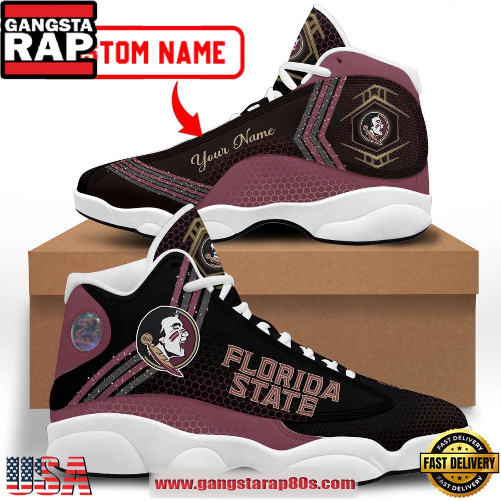 NCAA Florida State Seminoles Custom Name Garnet Black Air Jordan 13 Shoes For Men Women