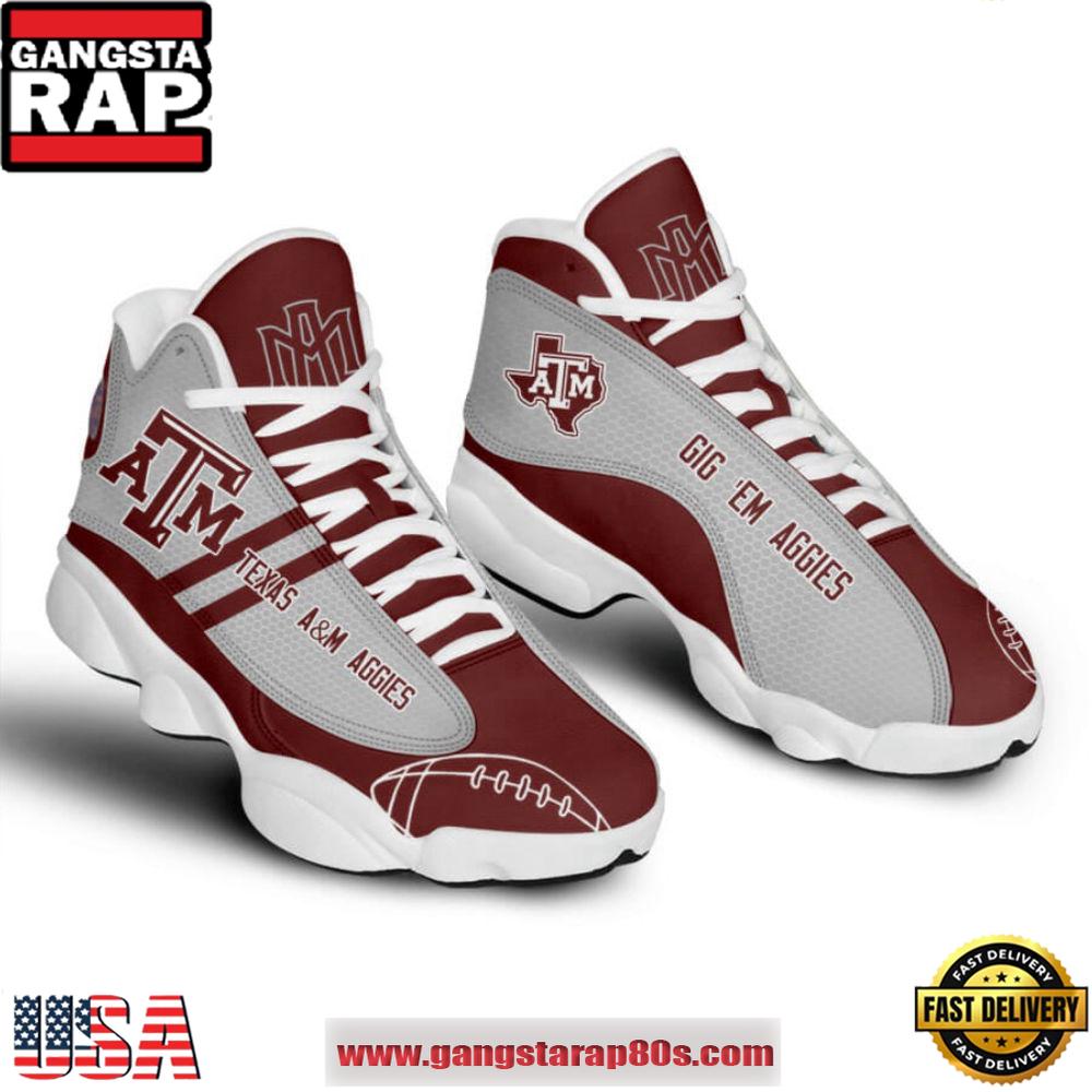 NCAA Texas A&M Aggies Maroon Grey Air Jordan 13 Shoes