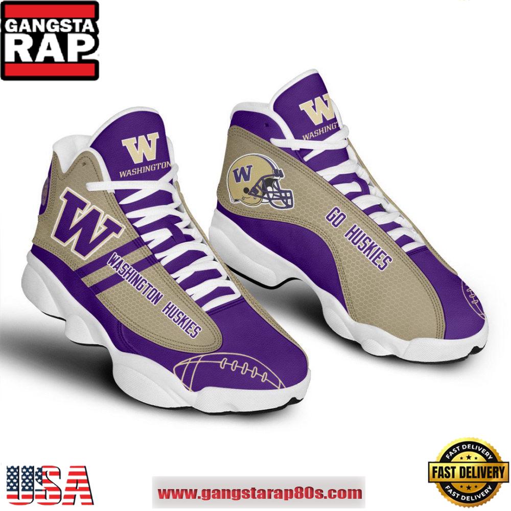 NCAA Washington Huskies Purple Gold Air Jordan 13 Shoes