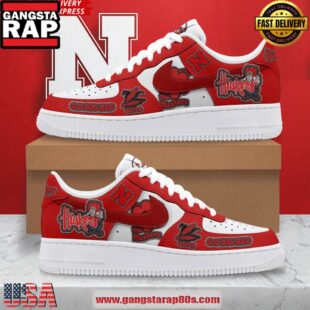 Nebraska Cornhuskers Go Big Red Nike Air Force 1 Running Sneakers Shoes