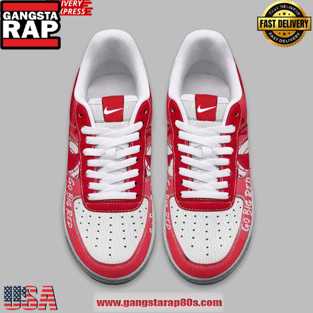 Nebraska Huskers Go Big Red Air Force 1 Running Sneakers Shoes Nebraska Huskers Go Big Red Air Force 1 Running Sneakers Shoes