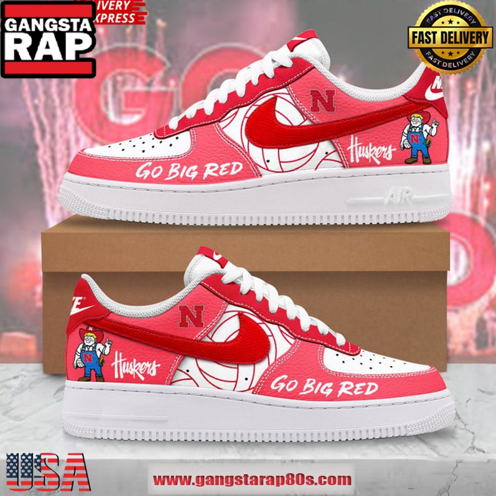 Nebraska Huskers Go Big Red Air Force 1 Running Sneakers Shoes Nebraska Huskers Go Big Red Air Force 1 Running Sneakers Shoes