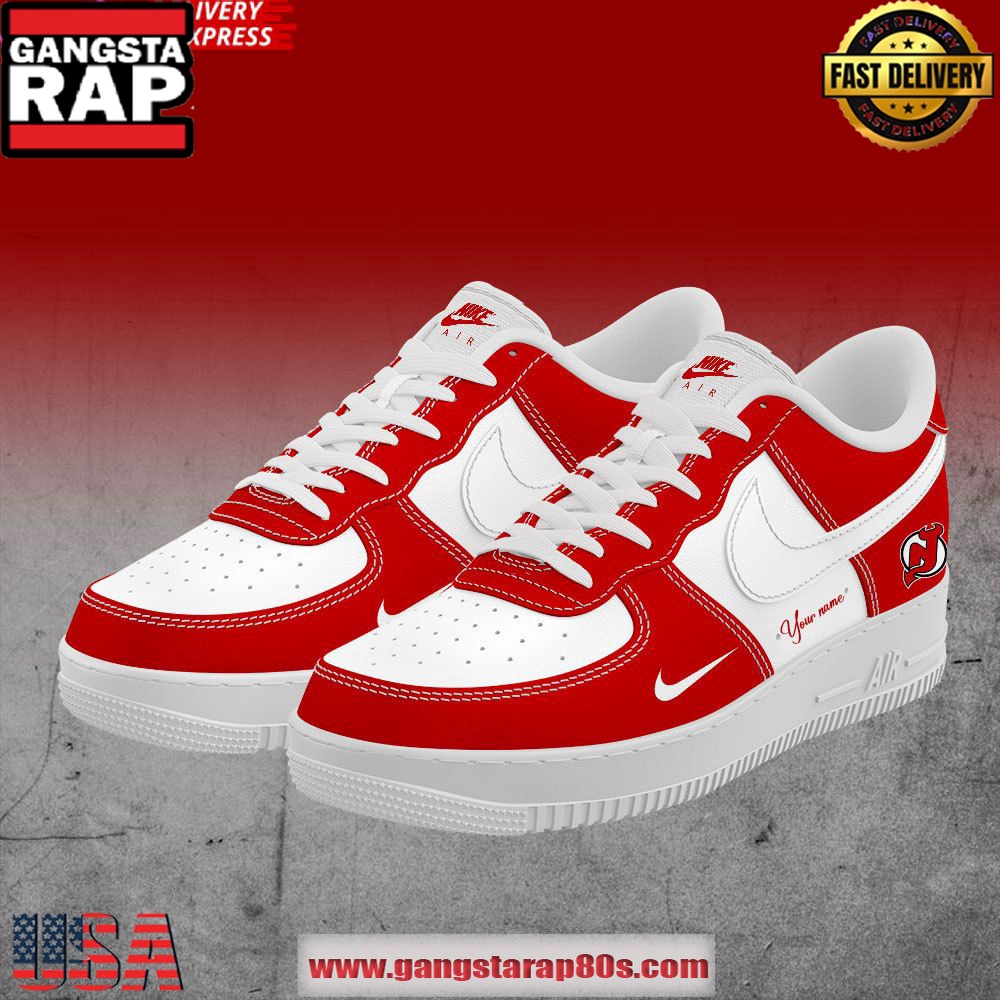 New Jersey Devils Icy Hockey Custom Air Force 1 Sneakers Shoes New Jersey Devils Icy Hockey Custom Air Force 1 Sneakers Shoes