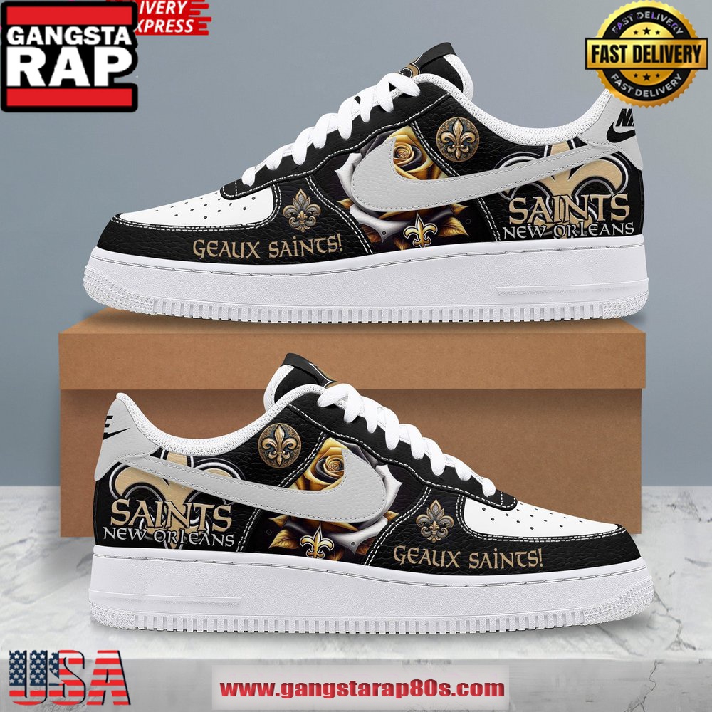 New Orleans Saints Geaux Saints Limited Edition Air Force 1 Running Sneakers Shoes
