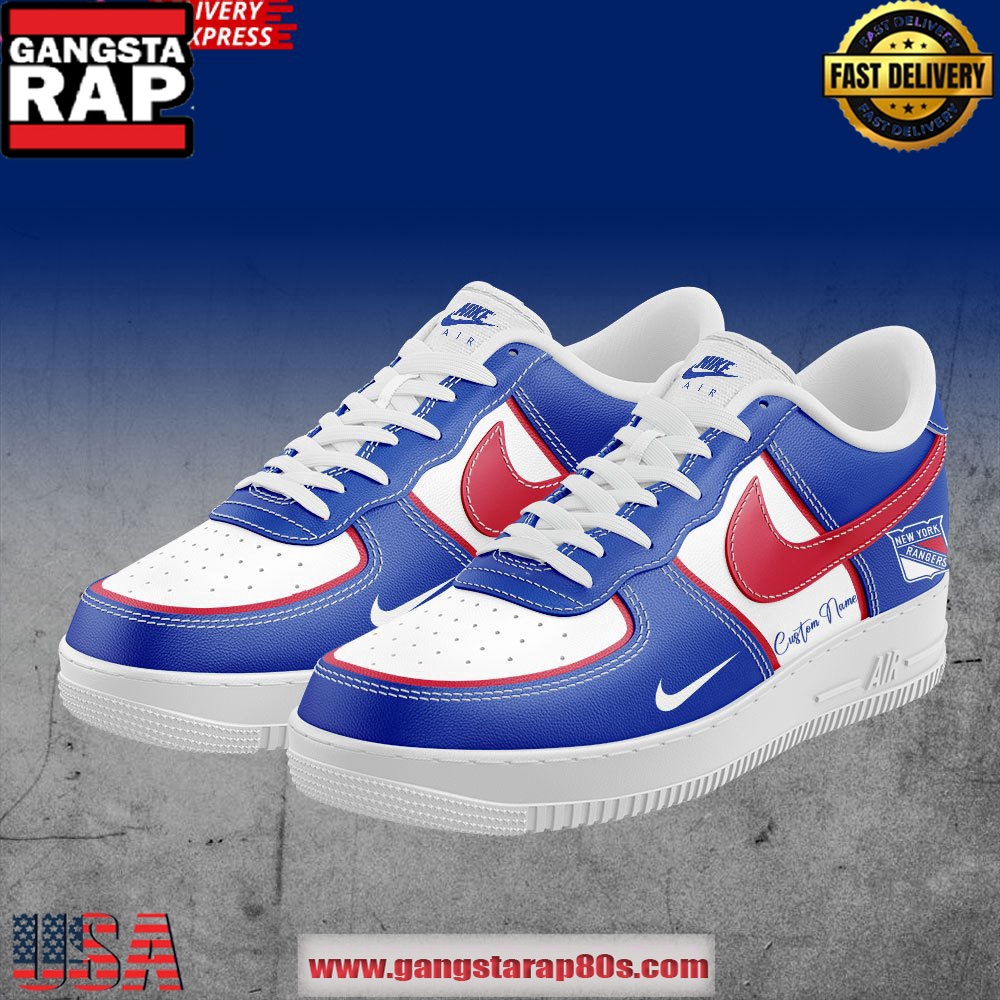 New York Rangers Custom Air Force 1 Running Sneakers Shoes