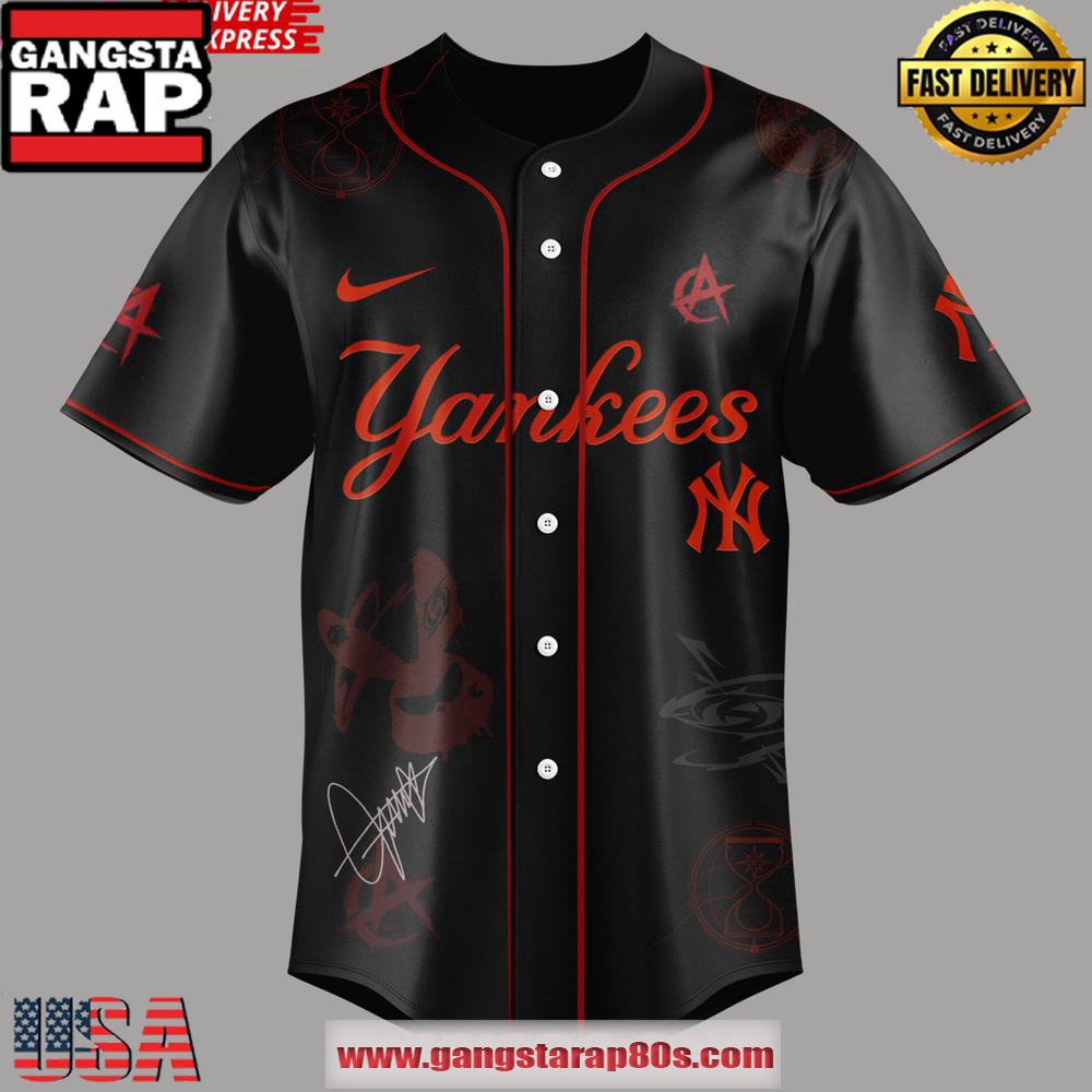 New York Yankees x Jongho BTS ATEEZ 2025 World Tour Baseball Jersey