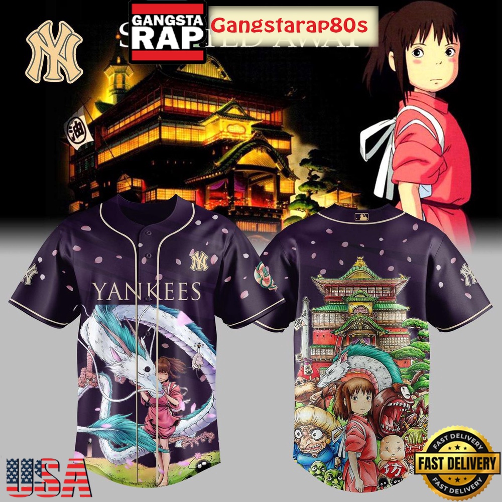 New York Yankees x Spirited Away Studio Ghibli 2025 Baseball Jersey Shirt New York Yankees x Spirited Away Studio Ghibli 2025 Baseball Jersey Shirt
