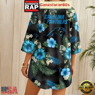 NFL Carolina Panthers Hawaii State Flower Beach Kimono Women