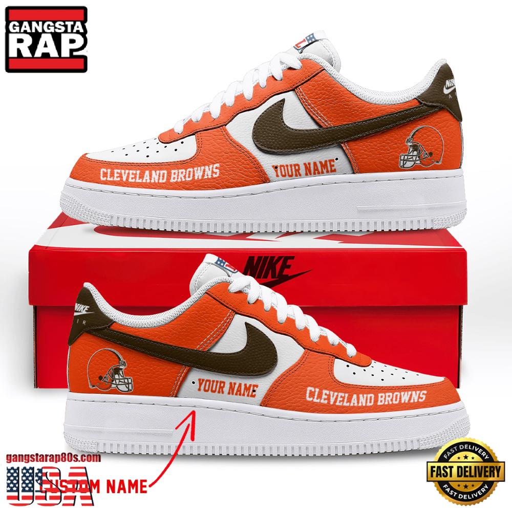 NFL Cleveland Browns New Design Custom Air Force 1 Running Sneakers Shoes NFL Cleveland Browns New Design Custom Air Force 1 Running Sneakers Shoes