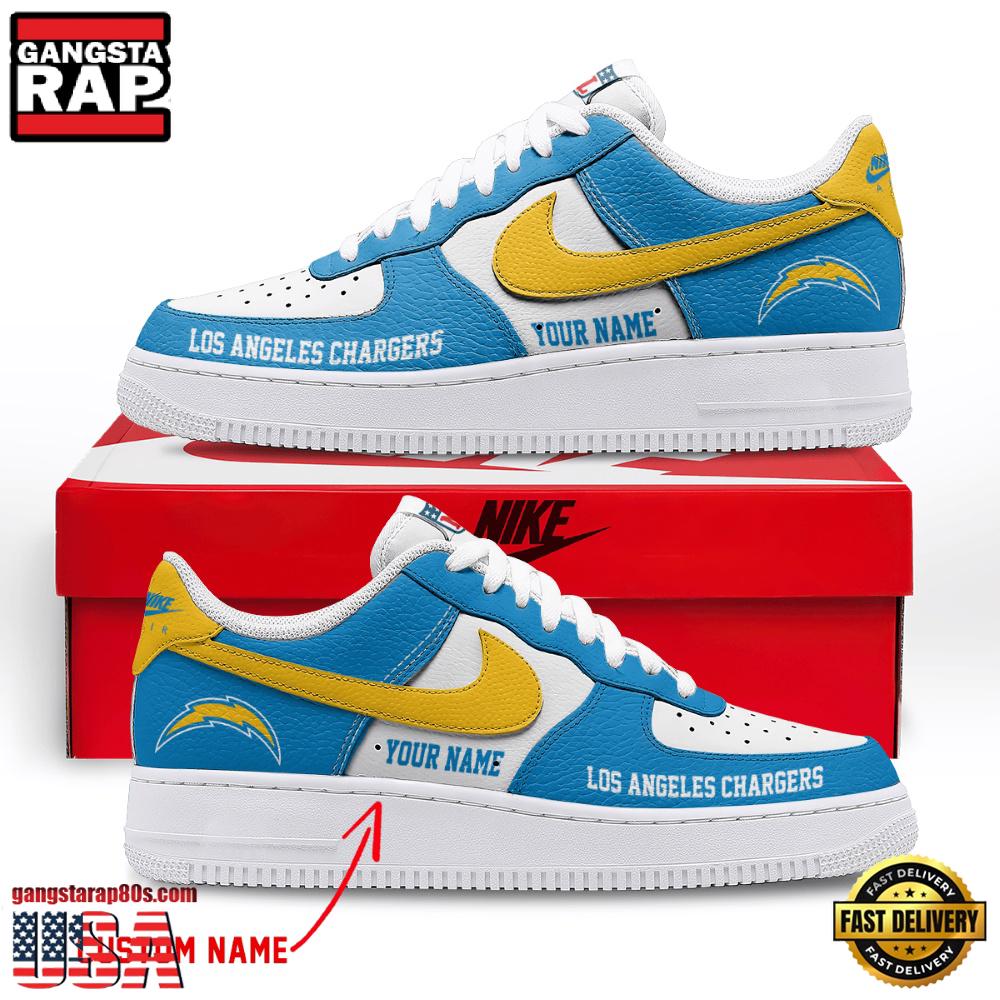 NFL Los Angeles Charger New Design Custom Air Force 1 Running Sneakers Shoes NFL Los Angeles Charger New Design Custom Air Force 1 Running Sneakers Shoes