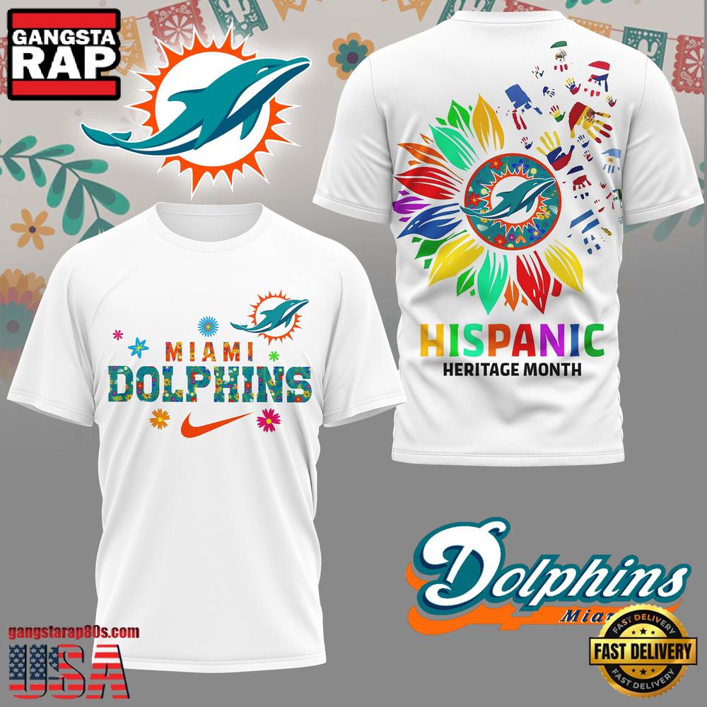 NFL Miami Dolphins Hispanic Heritage Month 3D Shirt