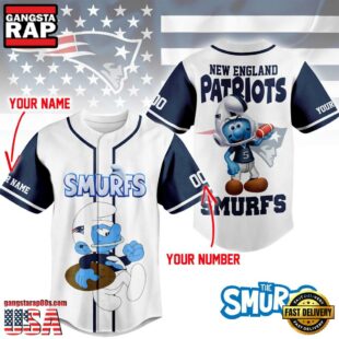 NFL New England Patriots The Smurfs Movie Custom Name Baseball Jersey