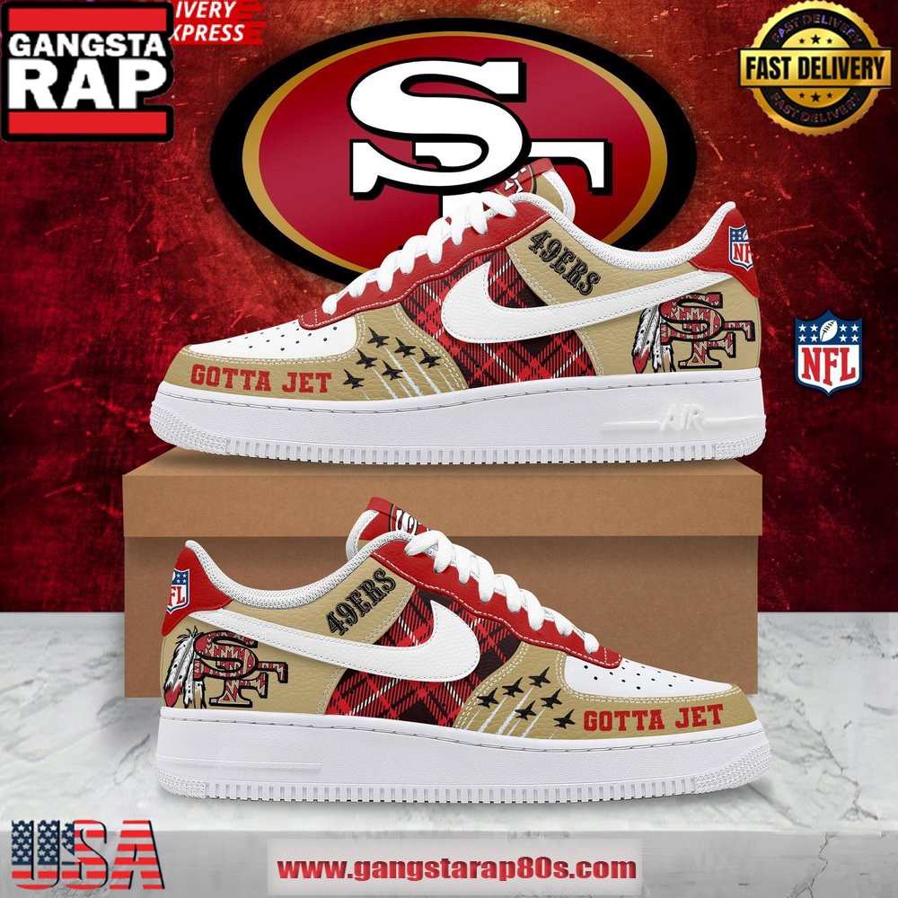 NFL San Francisco 49ers Gotta Jet Nike Air Force 1 Shoes Running Sneakers