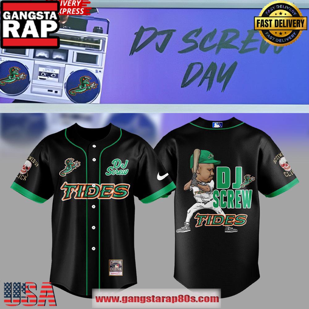 Norfolk Tides DJ Screw Special Baseball Jersey Shirt Norfolk Tides DJ Screw Special Baseball Jersey Shirt