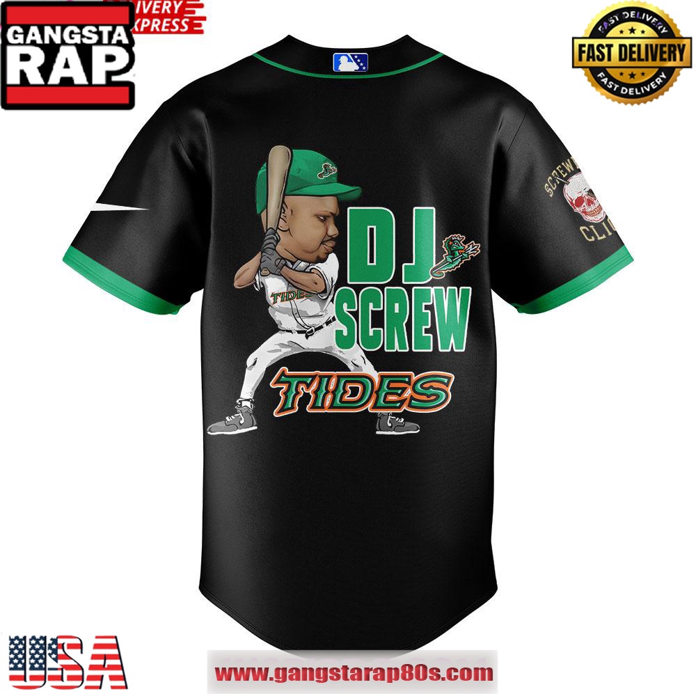 Norfolk Tides DJ Screw Special Baseball Jersey Shirt Norfolk Tides DJ Screw Special Baseball Jersey Shirt